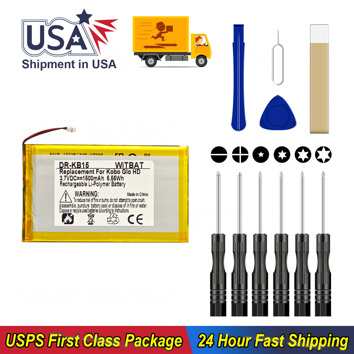 PR-285083 PR-284983N Battery For Kobo Glo HD eReader/ BNRV510 E-book HD H2O