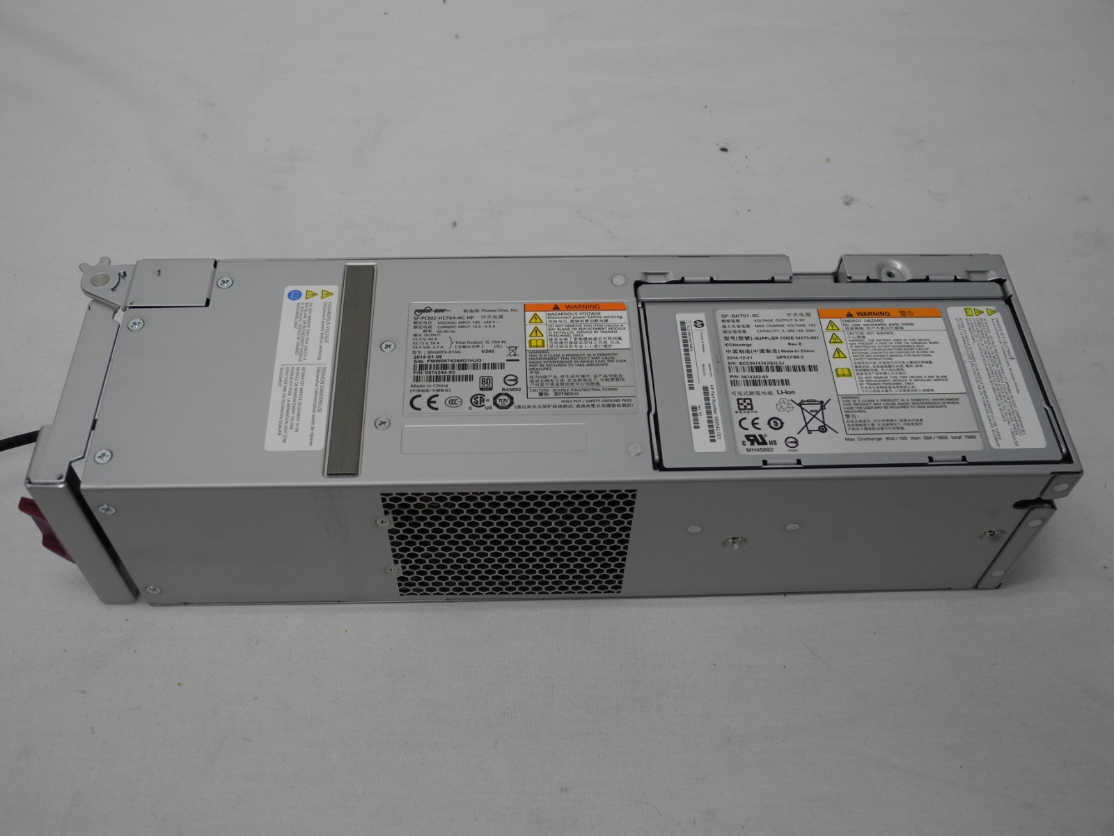 HP 727386-001 764W PCM GOLD SERIES 3PAR POWER SUPPLY W/ 683542-001 BATTERY
