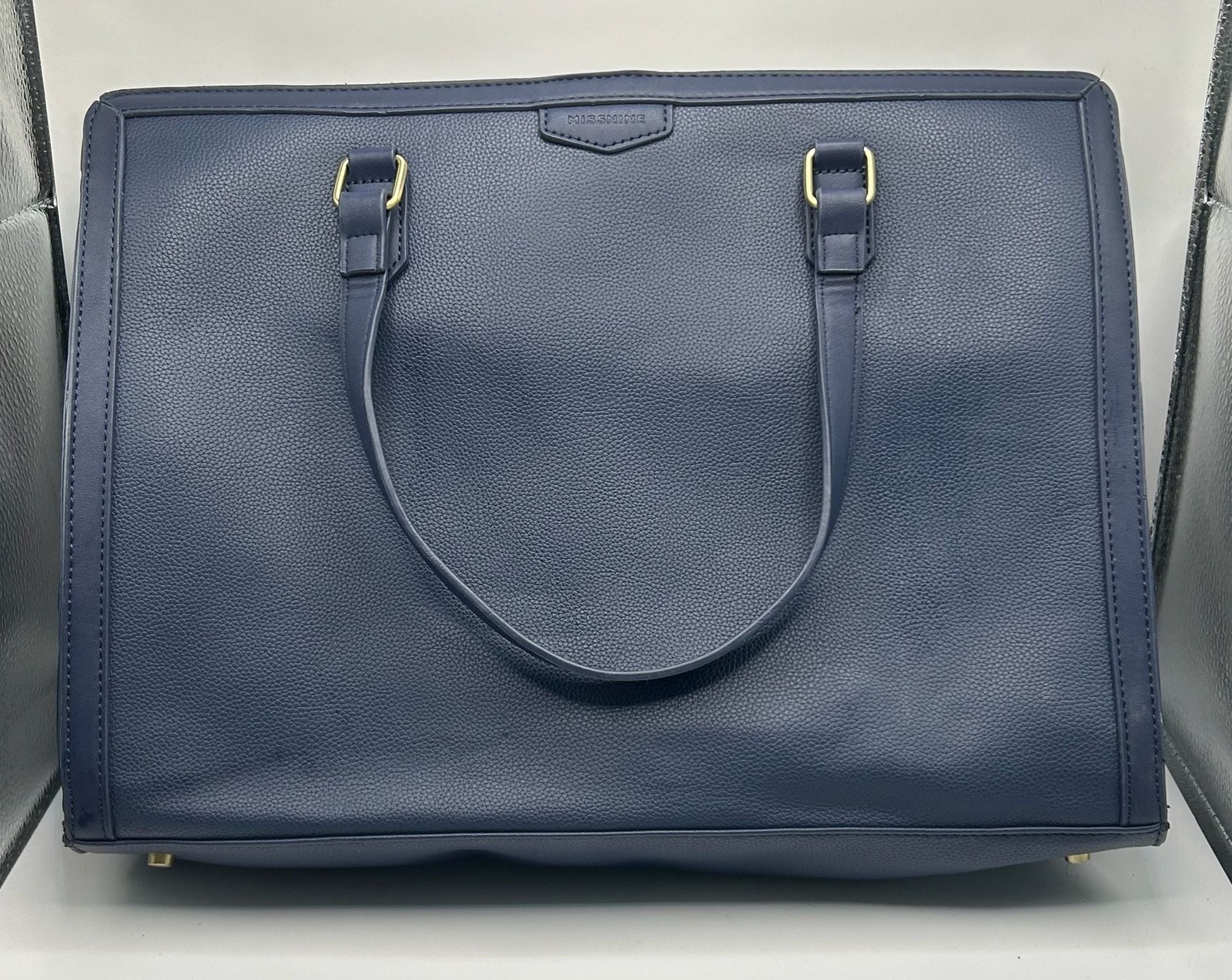 Missnine Navy Blue Professional Laptop Tote Bag