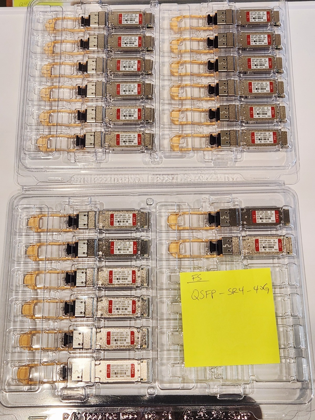 (LOT 20X) FS 40G QSFP-SR4-40G 850nm 150m Transceiver Module