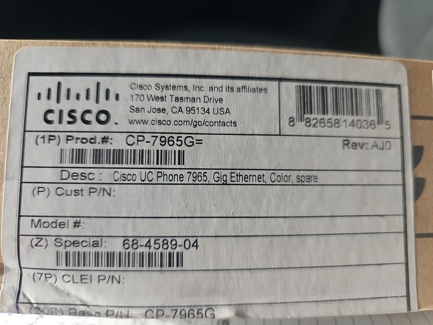 Cisco CP-7965G 7900 Series IP Phone  68-4589-04    ***NEW***                 