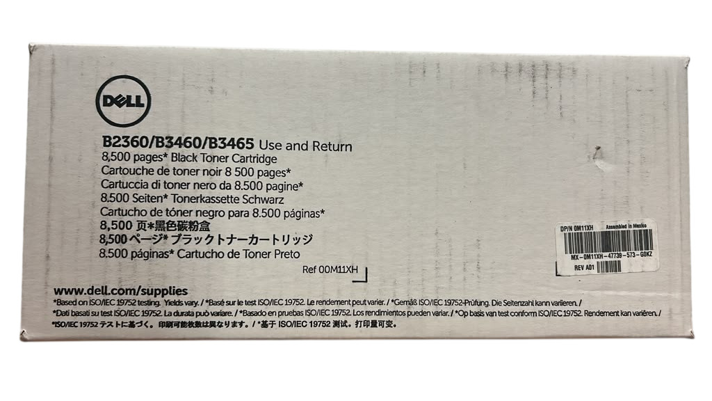 Original Dell M11XH Black Toner Cartridge B2360/B3460/B3465 New