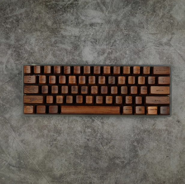Black Walnut Wood keycap Mechanical keyboard OEM High Keycaps 60/87/108 Keys