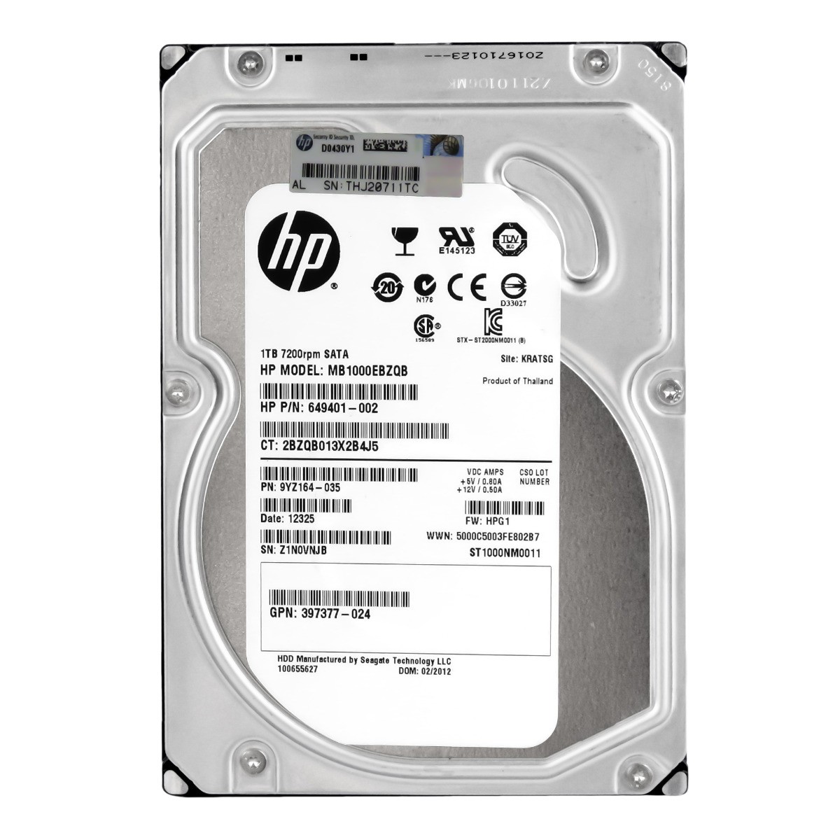 HP 649401-002 1TB 7.2K 64MB SATA III 3.5'' MB1000EBZQB