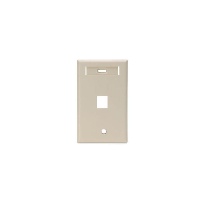 Leviton 42080-1IS Single-Gang Quickport Wallplate with ID Window 1-Port Ivory