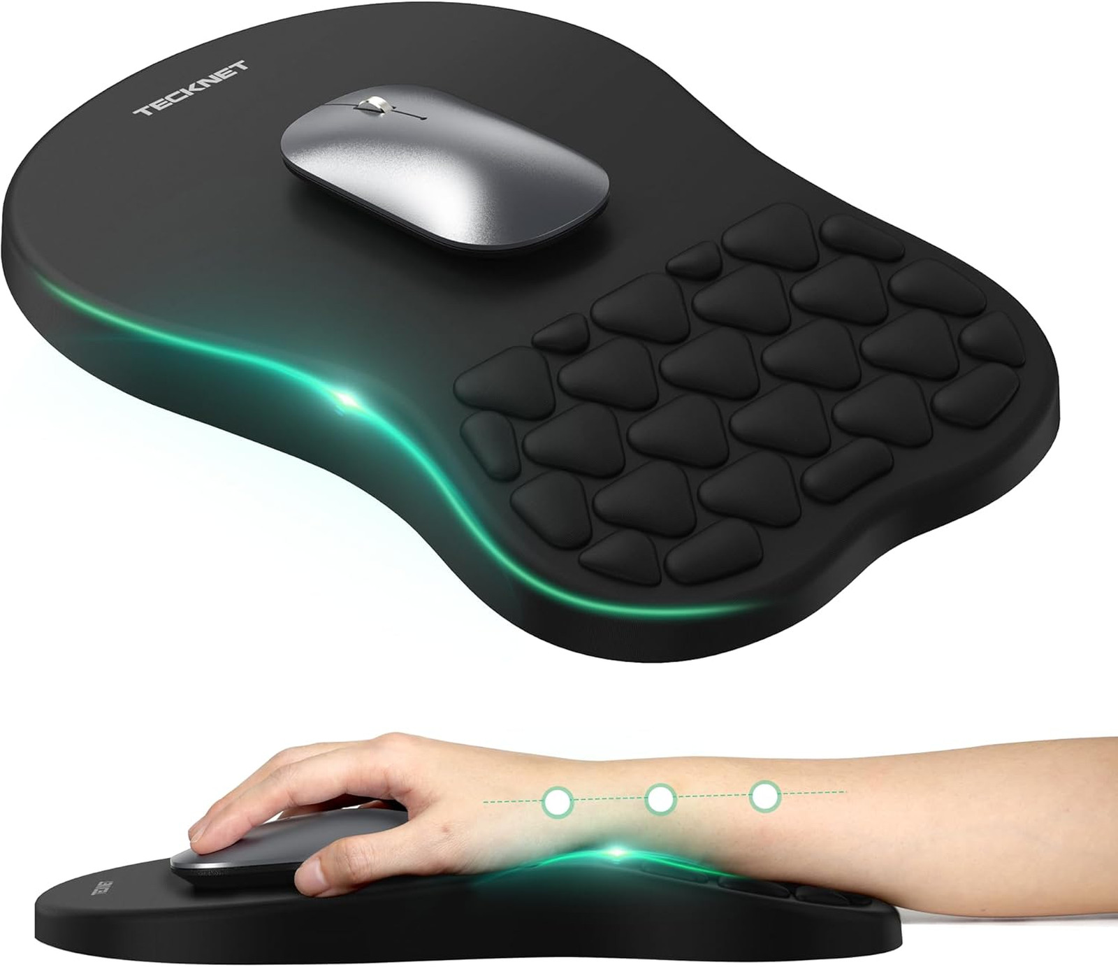 Ergonomic Mouse Pad with Wrist Rest Memory Foam Non-Slip Base for Pain Relief