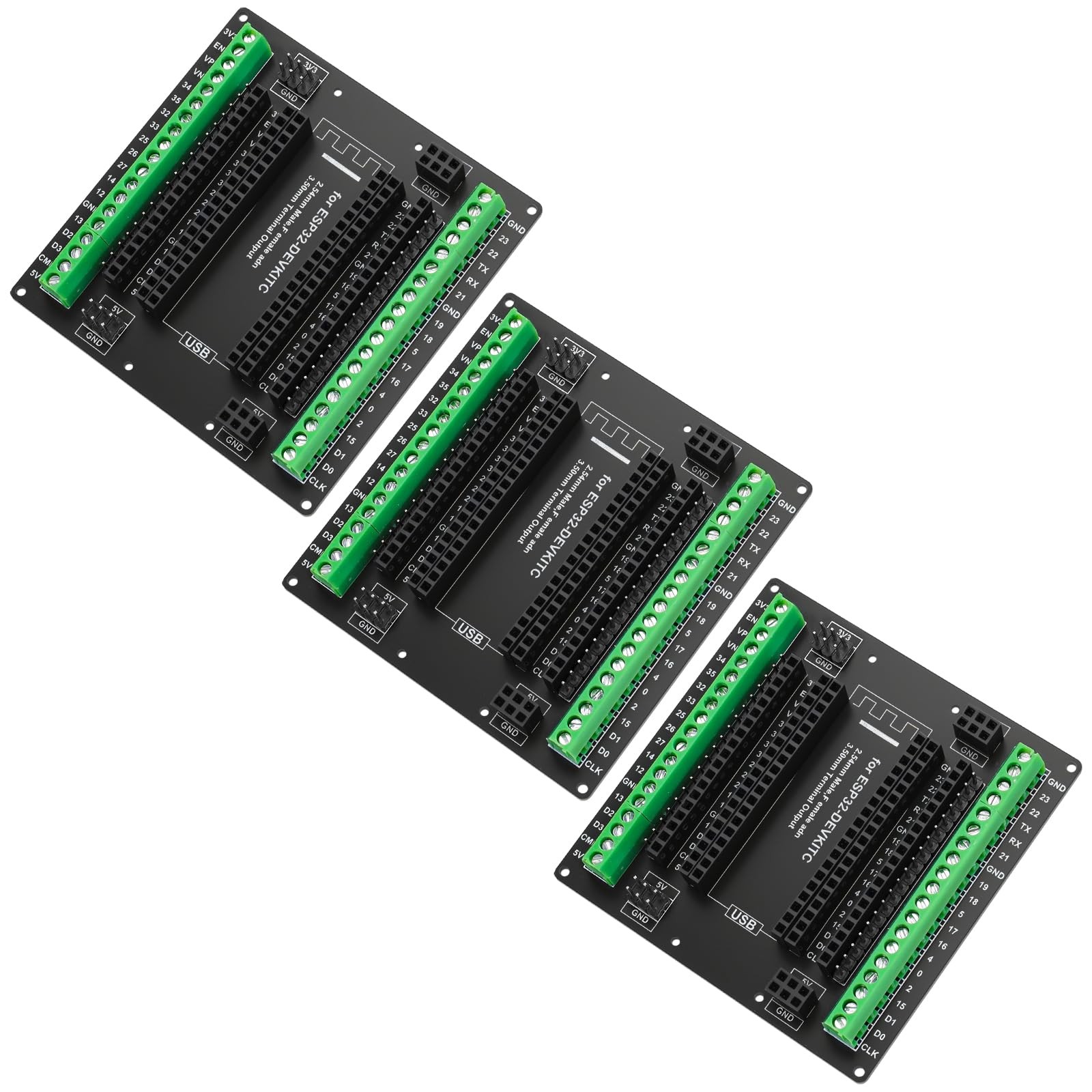 ESP32 Breakout Board 38Pins GPIO Splitter 3.5mm For ESPWROOM32 Module 3 PCS