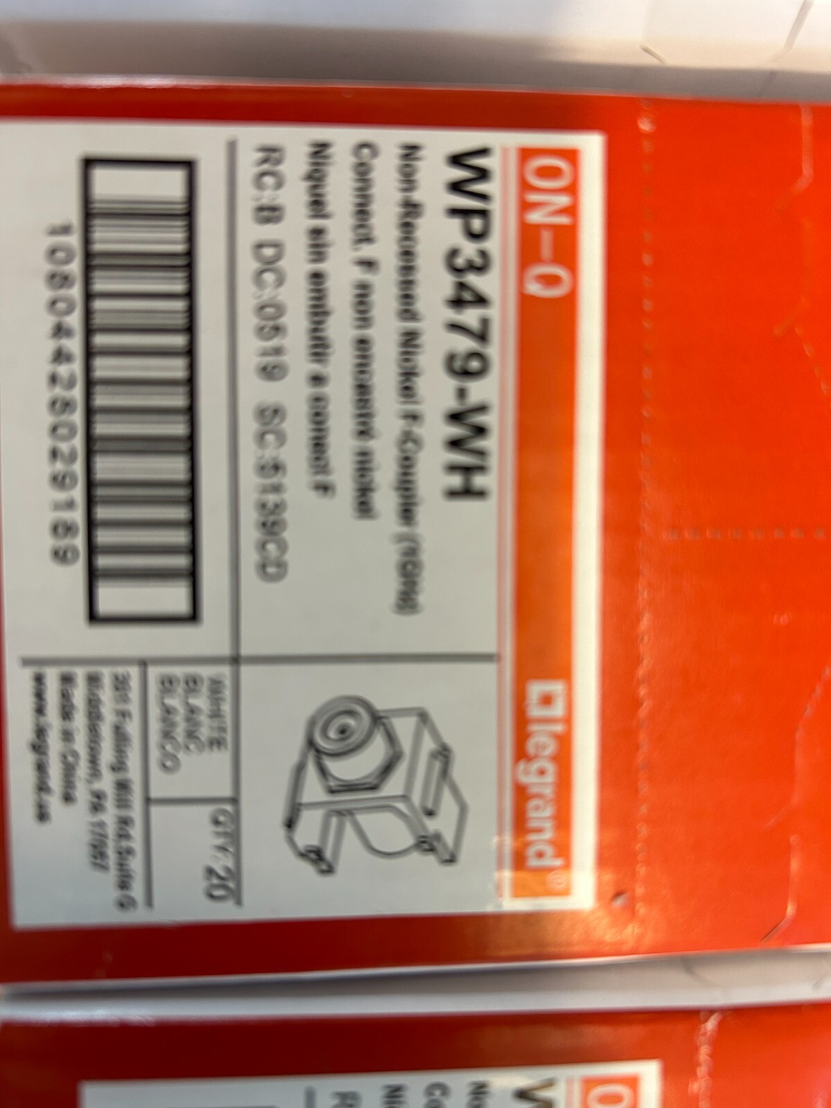 LEGRAND P/N WP-3479-WH