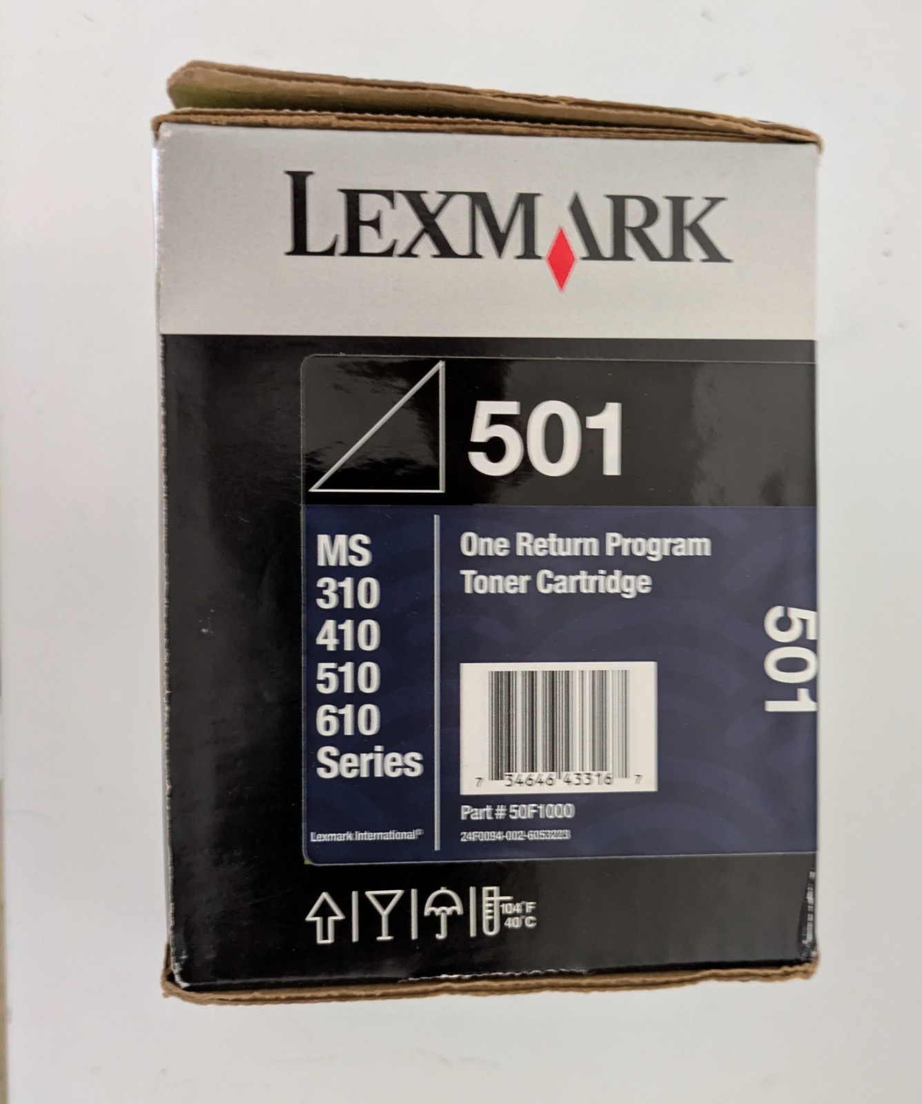 Lexmark 50F1000 (501) Black Toner Cartridge. New. Genuine Lexmark