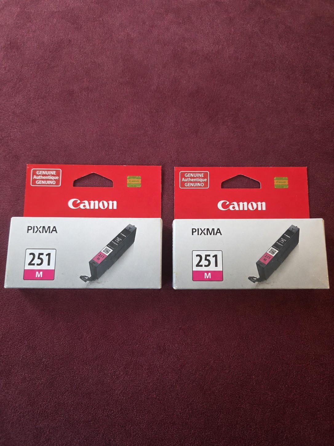 Canon PGI-251M Pixma 251 Magenta Ink Cartridges Lot Of 2 Genuine OEM New