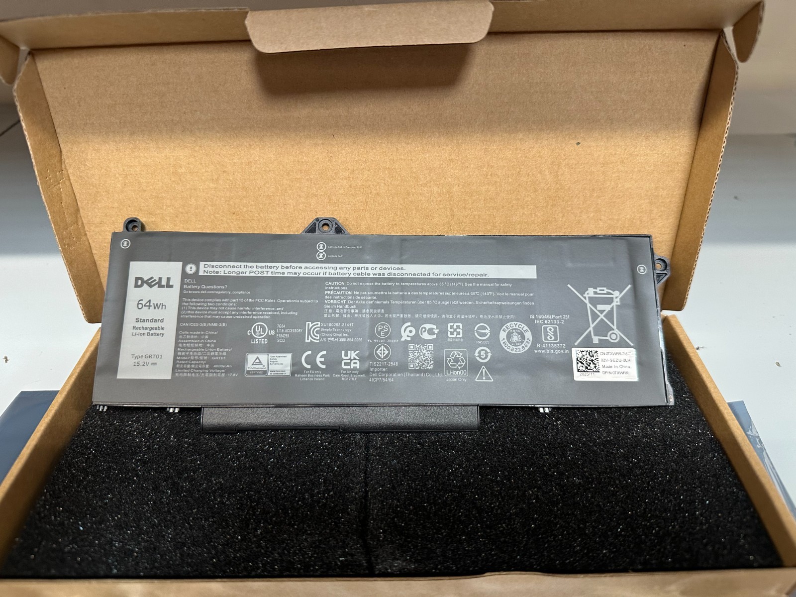 Genuine GRT01 Battery For Dell Latitude 5421 5431 5521 Precision 3561 3571 3470