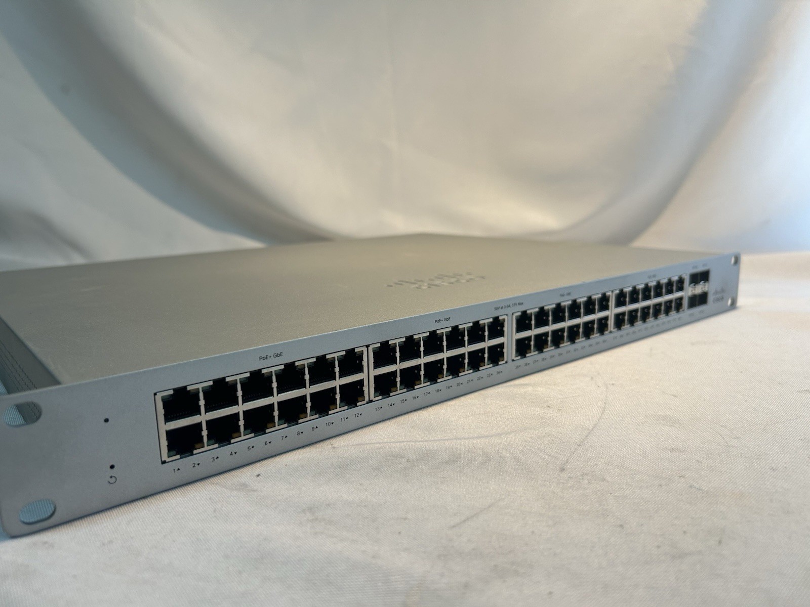 Cisco Meraki MS130-48P-HW 48xGbE PoE+ 4x1G SFP Switch Unclaimed  No PoE Port 28