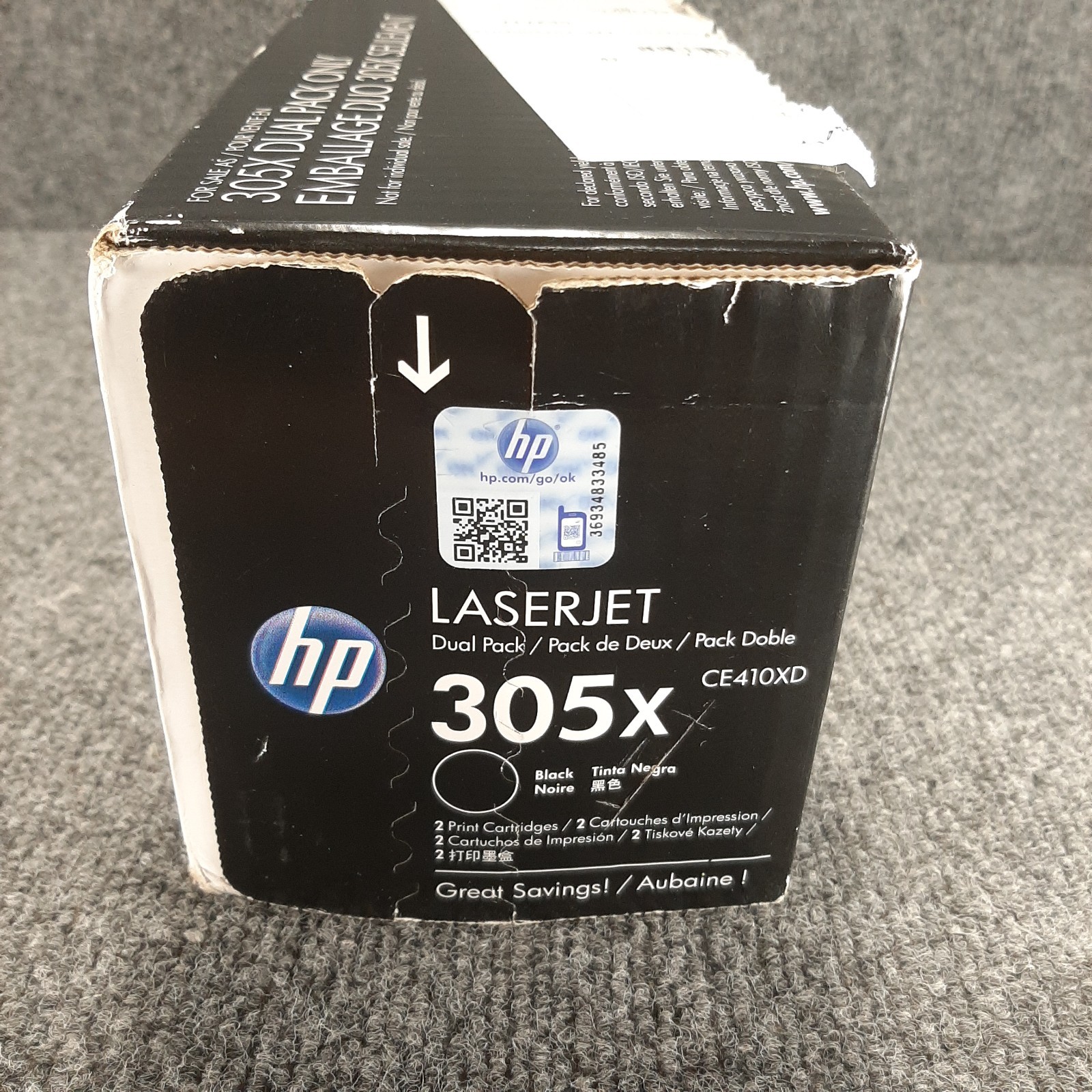 HP High Yield Black Toner 305X CE410X(D) OEM **FROM A DUAL PACK**