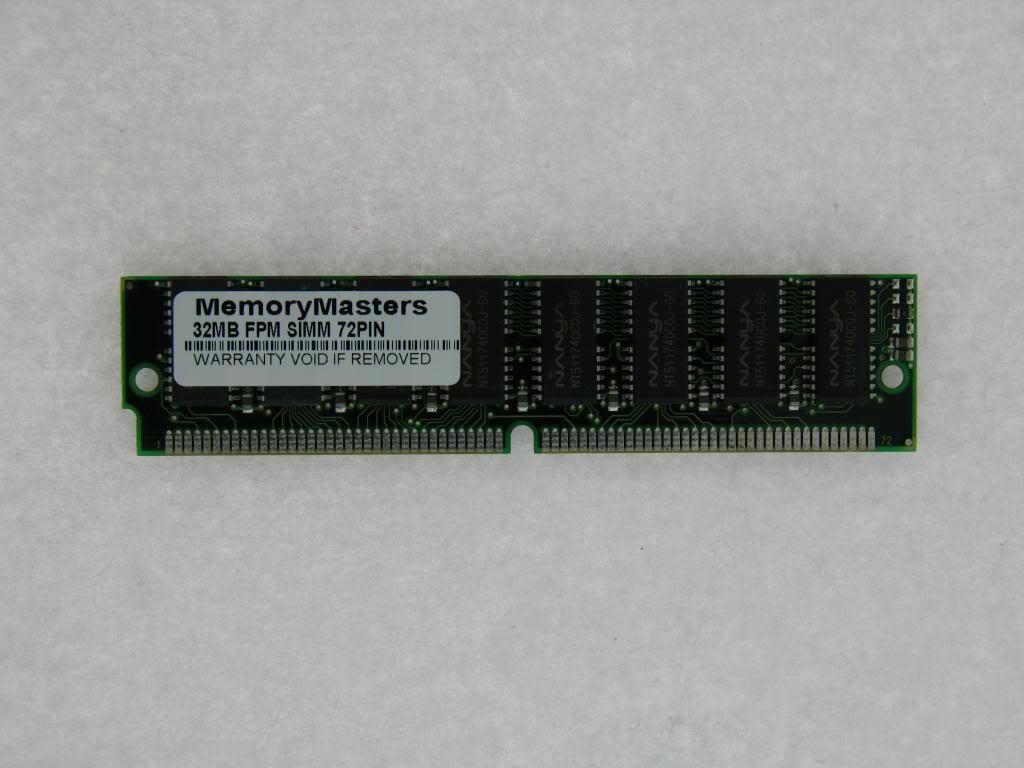 32MB FPM MEMORY NONPARITY 60NS SIMM 72PIN 5V 8X32 G1N