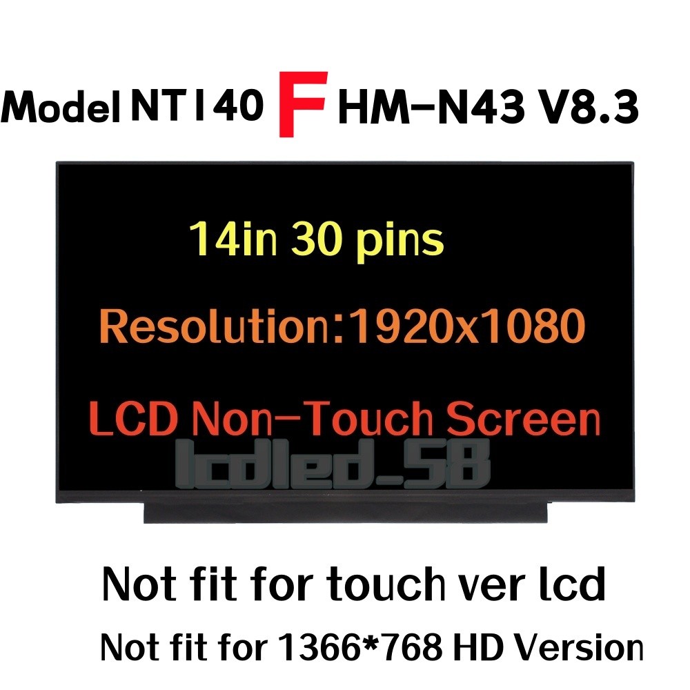 Screen For NT140FHM-N43 V8.0 V8.3 FHD 1920x1080 IPS LCD LED Display Non-Touch
