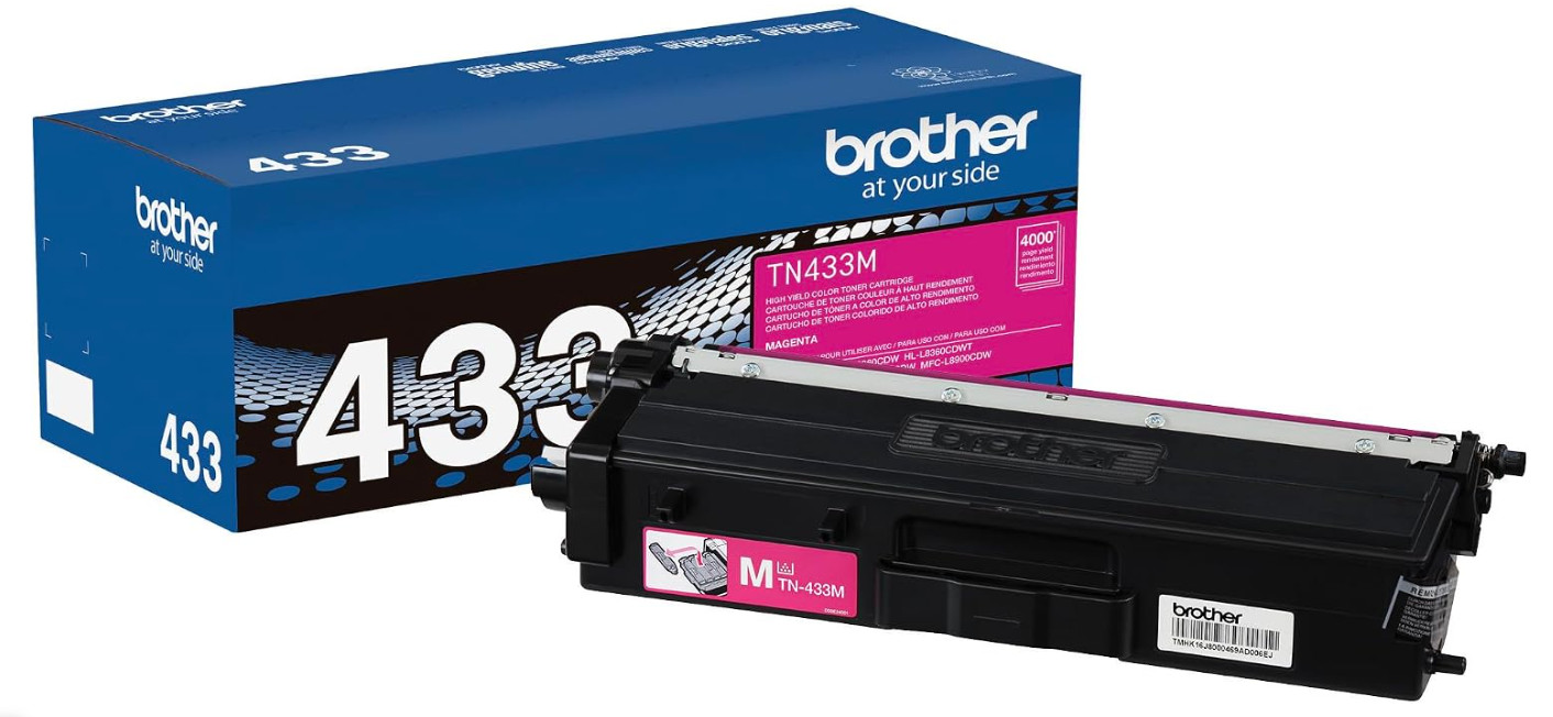 Brother TN433M Magenta Toner Genuine OEM High Yield 4000 Pages New