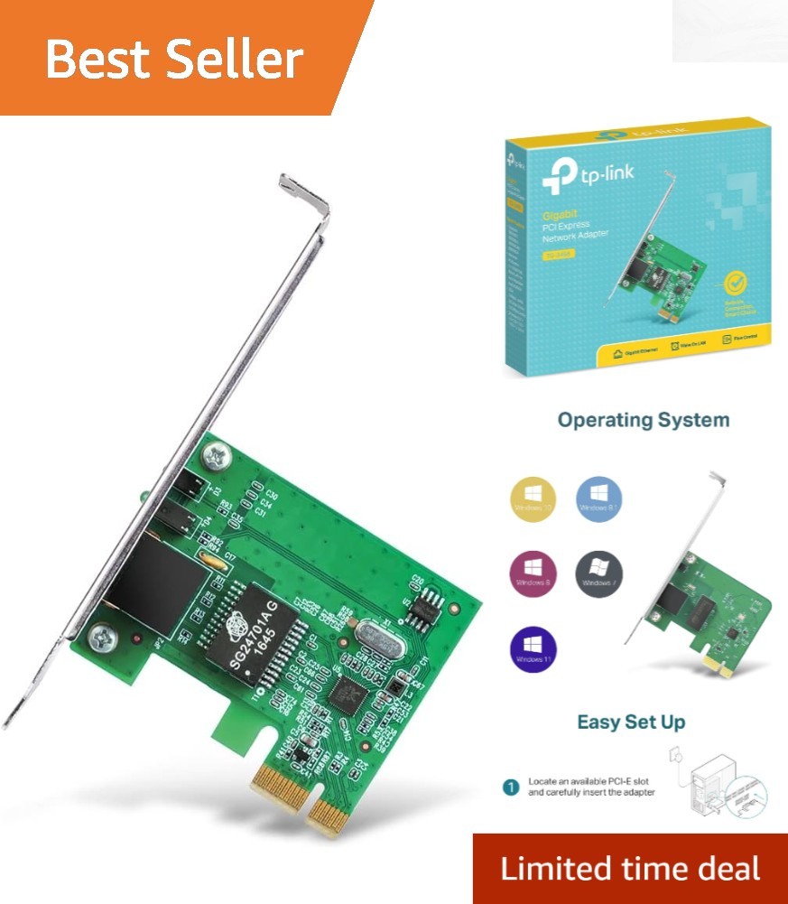 Fast and Reliable Gigabit Ethernet PCIe Card - Supports Windows 10/11 Systems