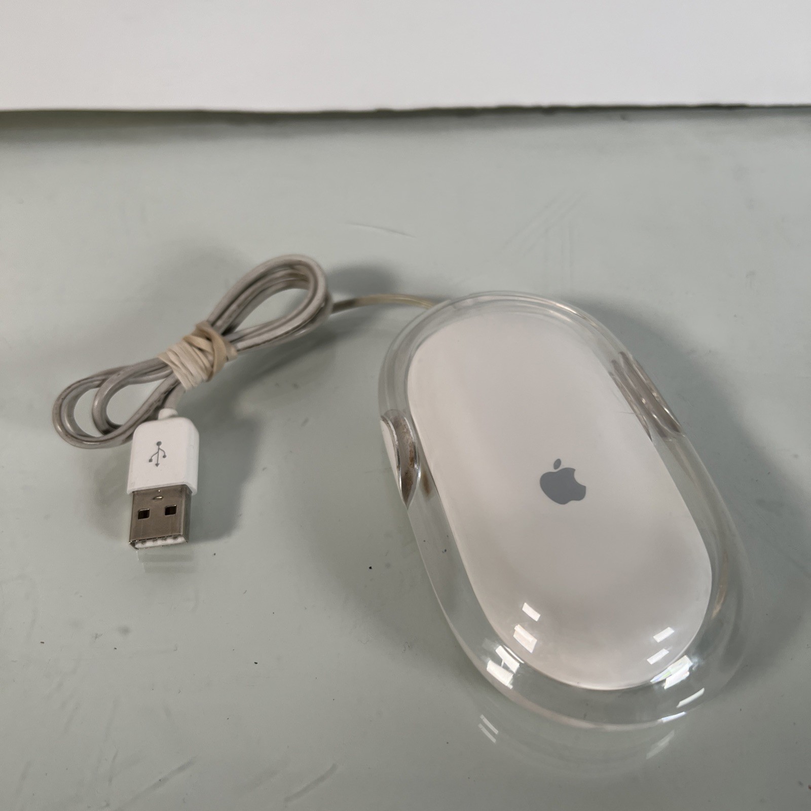 Used tested Apple Classic Pro Optical Mouse-USB wired White Mac-Model M5769