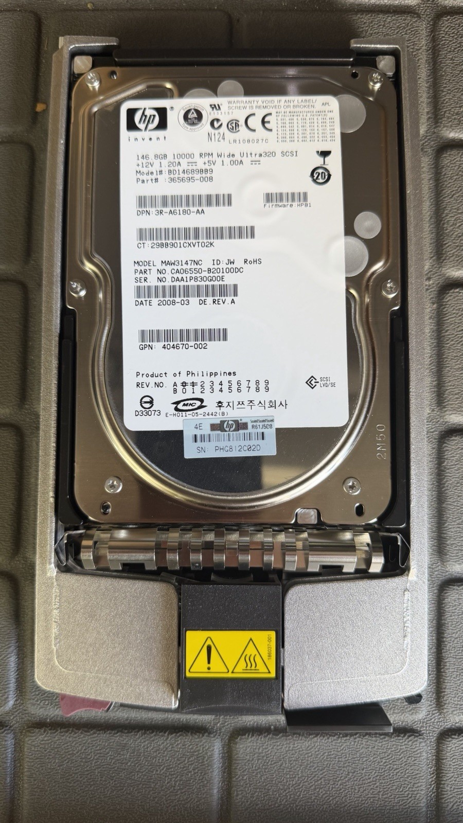 HP 146.8GB 10000 RPM 3.5 Inch Internal Hard Drive 