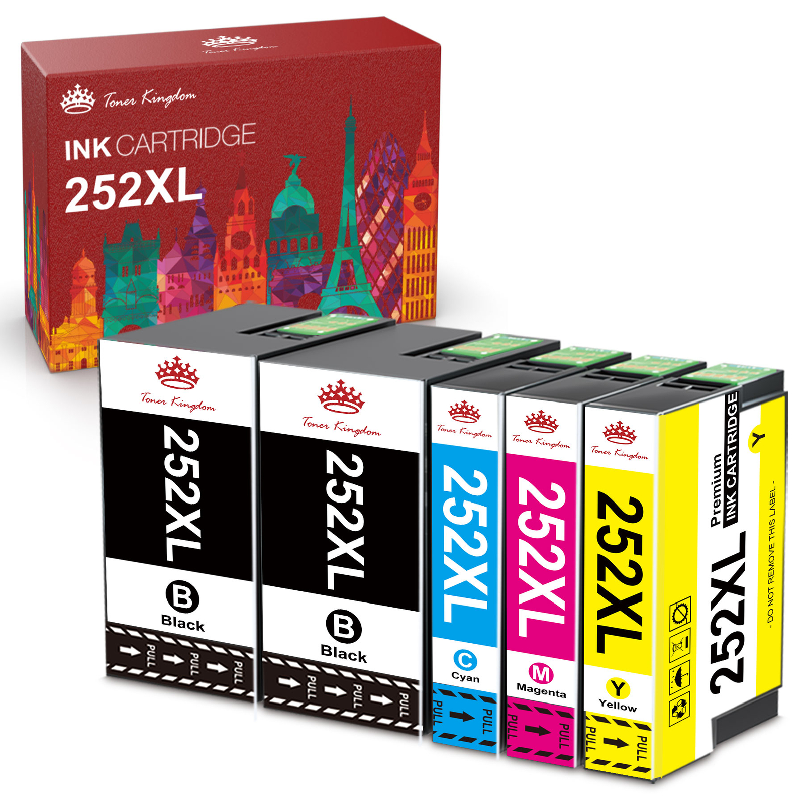 5PK T252XL 252XL Ink Cartridges For Epson WorkForce WF-3630 7620 7210 7610