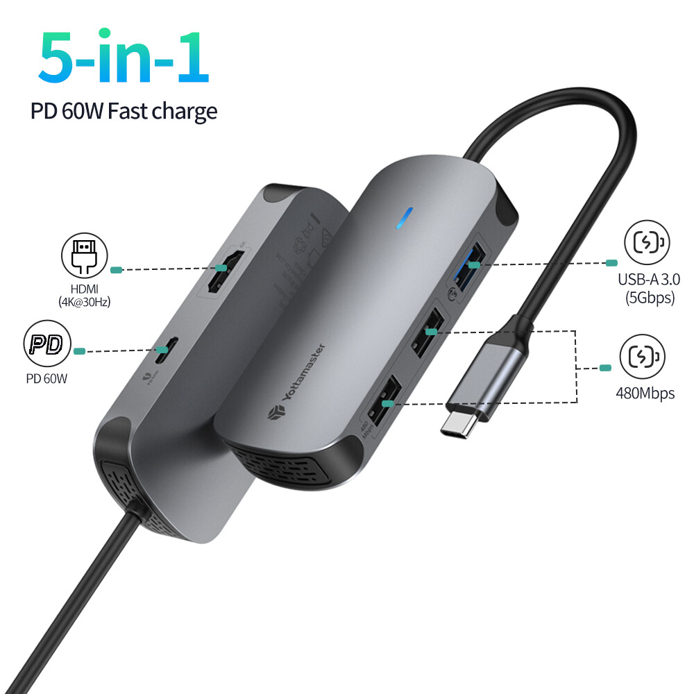 5/6/8/10-in-1 USB-C Hub Adapter Type-C Hub HDMI Docking Station For PC/Macbook