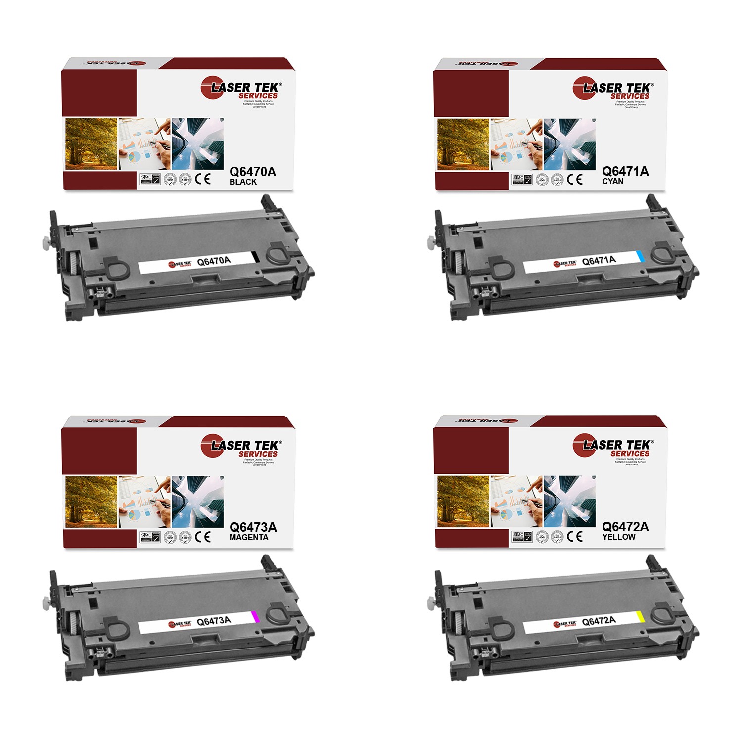 4Pk LTS 501A 503A BCMY Compatible for HP LaserJet 3600 3600fn 3600n Toner