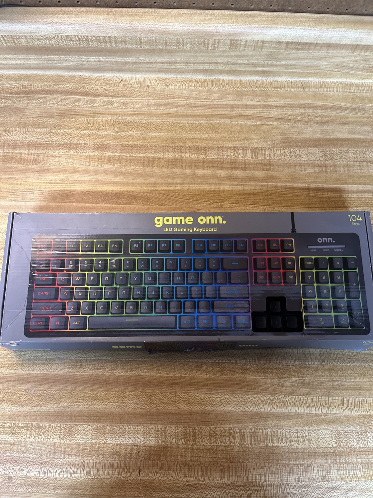 ONN LED Gaming Keyboard Wired Backlit 5 Colors USB 2023 Windows Mac TESTED