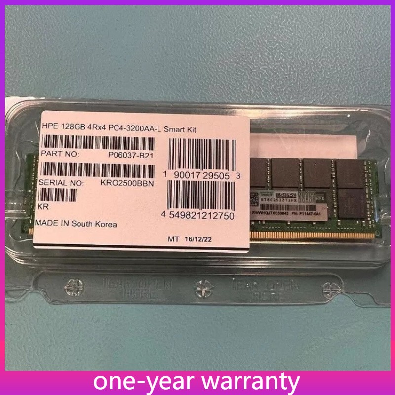 HPE P06037-B21 P11447-0A1 4DRx4 128GB DDR4 PC4-3200AA LRDIMM Server RAM Memory