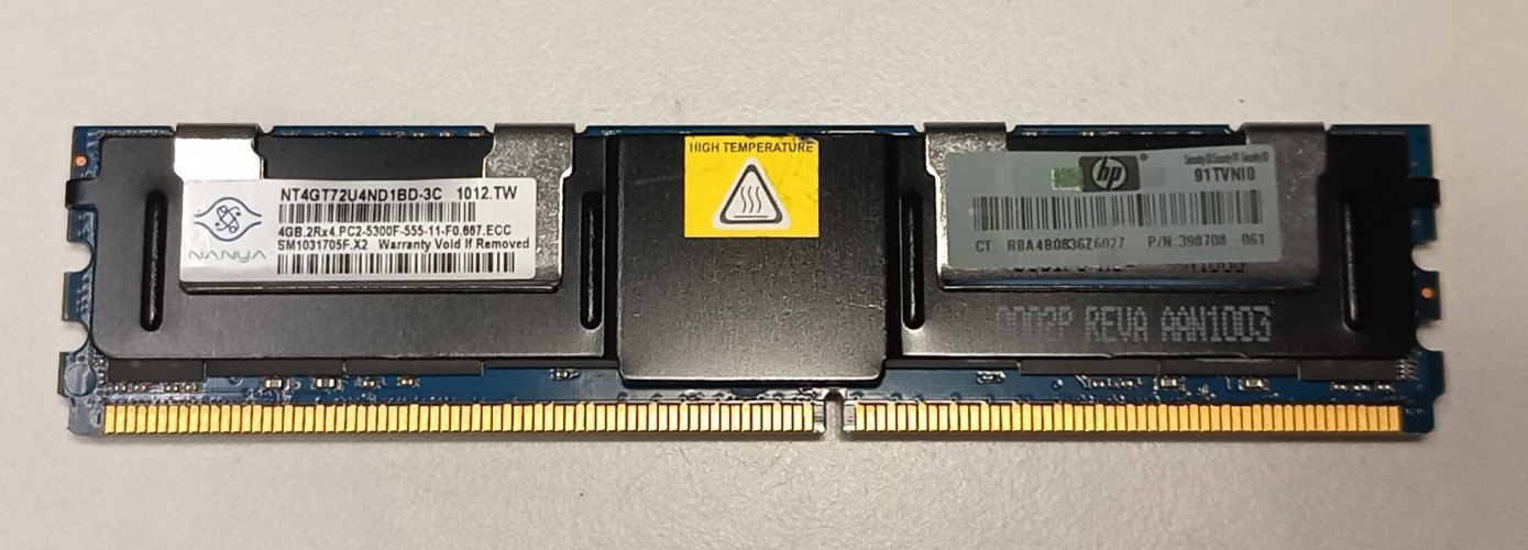 NANYA 4GB Module Server RAM DDR2 NT4GT72U4ND1BD-3C PC2-5300F-555-11-F0 ECC