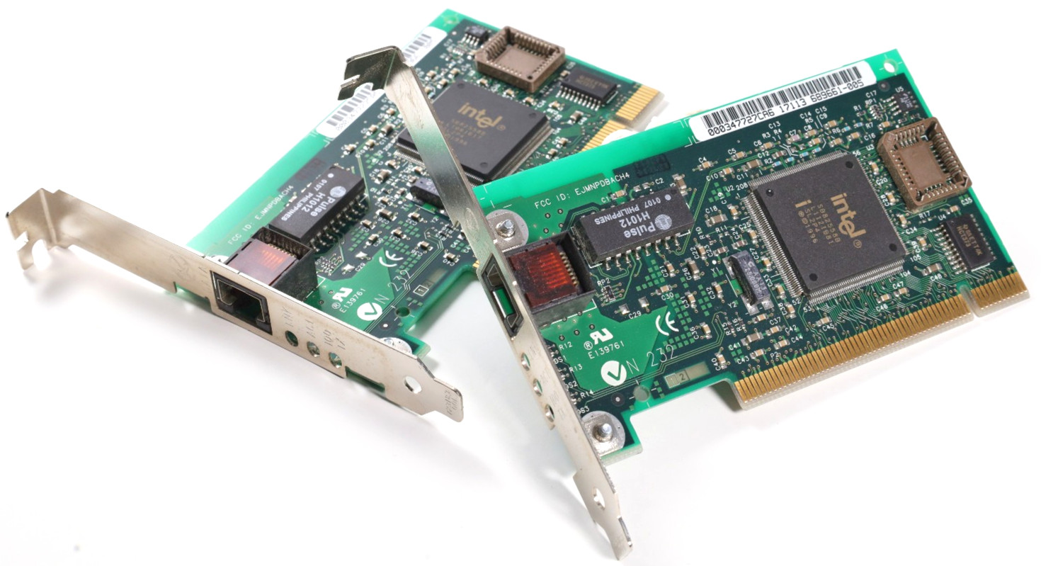 (Lot of 2) Intel EJMNPDBACH4 100TX NIC Card/PCI Network Card