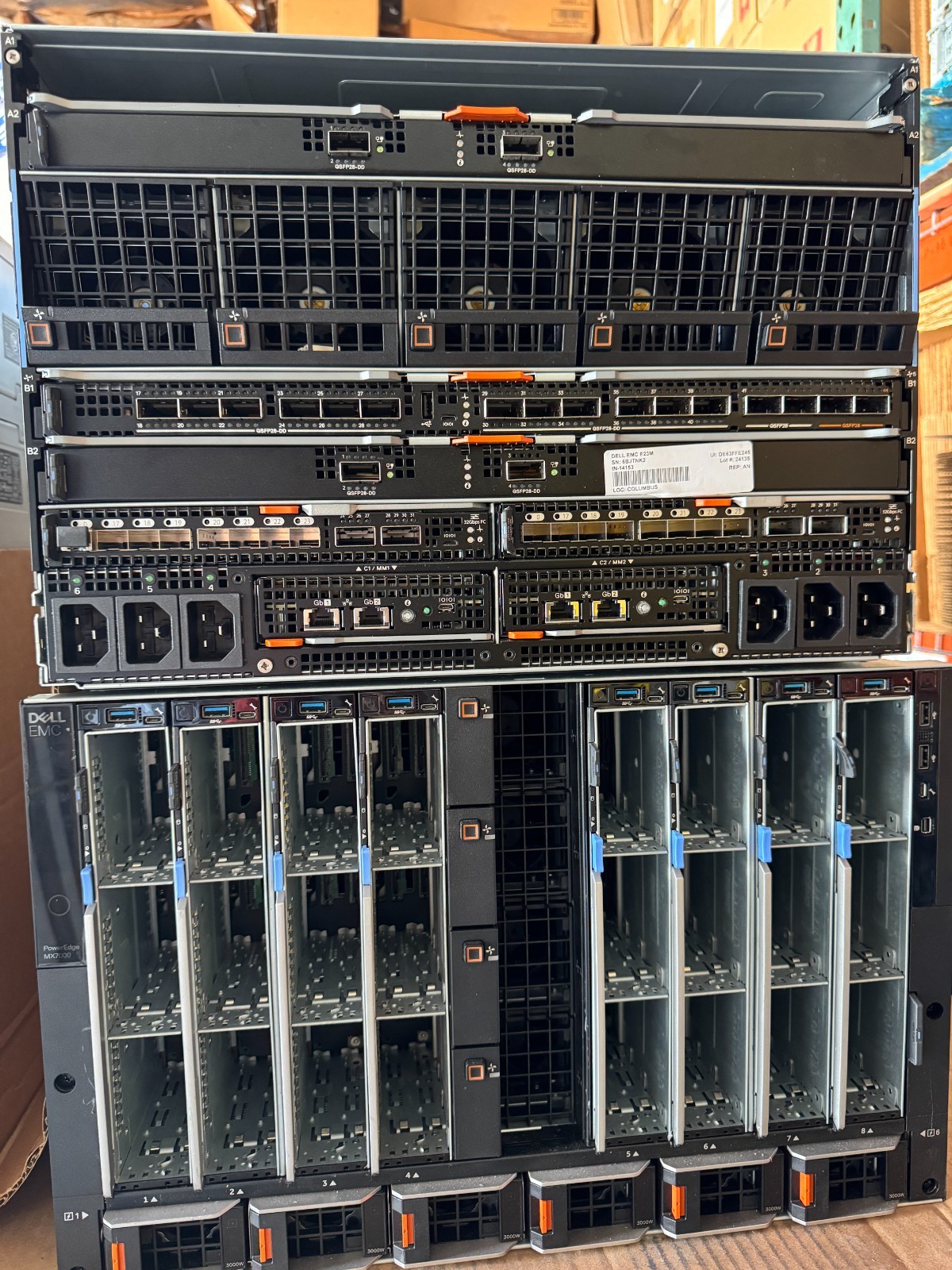 Dell PowerEdge MX7000 Chassis w/ 16x M740c All Power Supply Fans