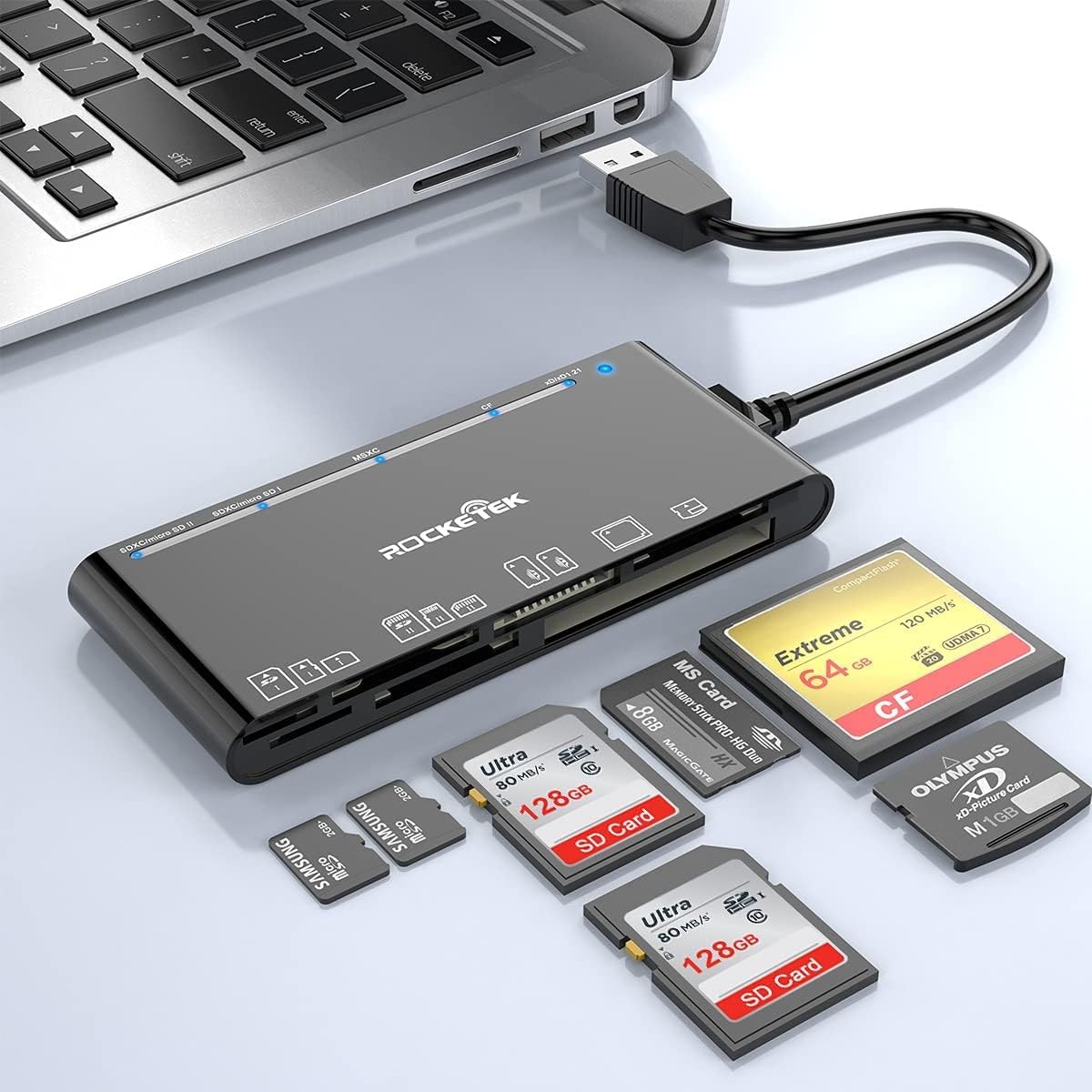 USB 3.0 SD Card Reader, 7-in-1 Multi Memory Card Reader for SD SDXC SDHC Micr...