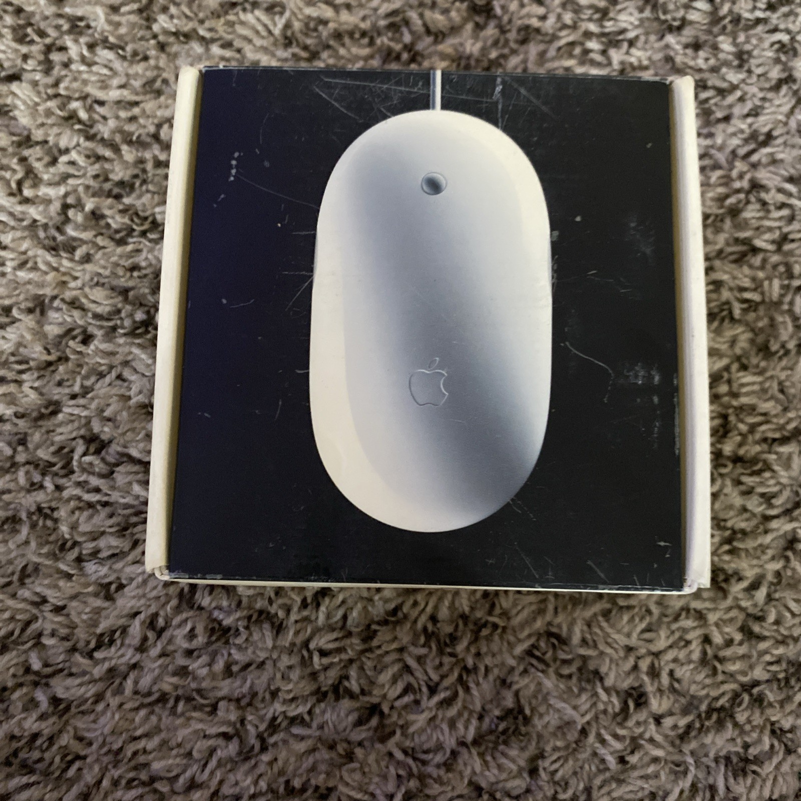 Vintage 2005 Apple Mighty Mouse White Rare HTF MA086LL/A Corded Open Box