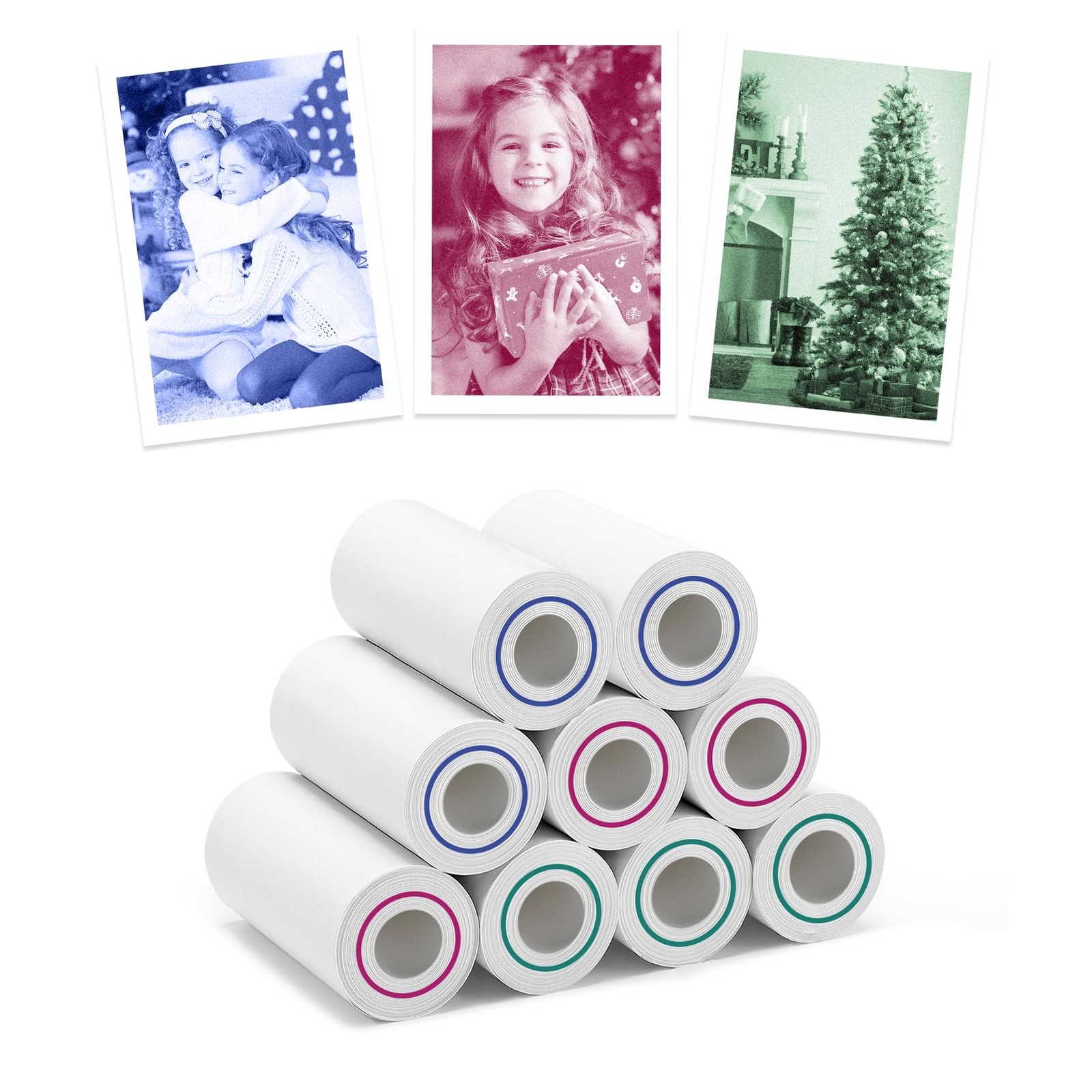 9 Rolls 3Color Kids Camera Paper Refill HD Instant Thermal Photo Printer Pack