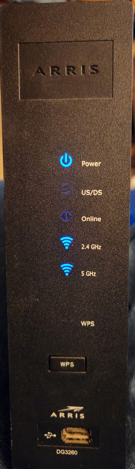 ARRIS DG3260A Dual Band 2.4GHz/5GHz Wired and Wireless Router with Power Cord