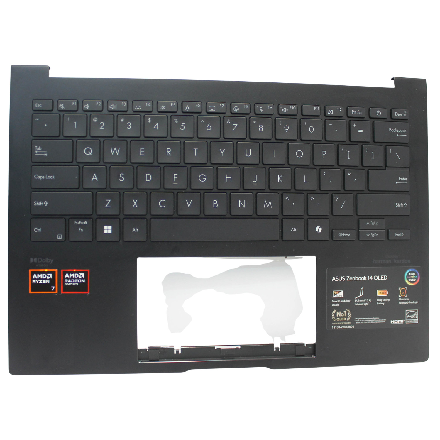 33UJJTAJN00 ASUS PALMREST TOP COVER W/KB US ZENBOOK UM3406HA-WS74T "GRADE A"