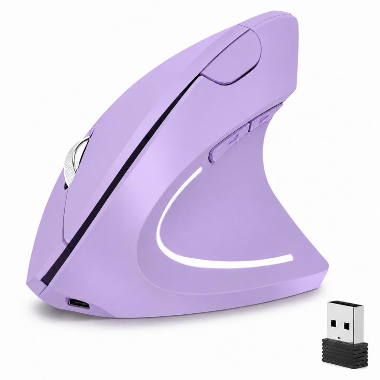 tlkawzy Ergonomic Vertical Wireless Mouse Stylish Rechargeable 2.4G Optical Mice