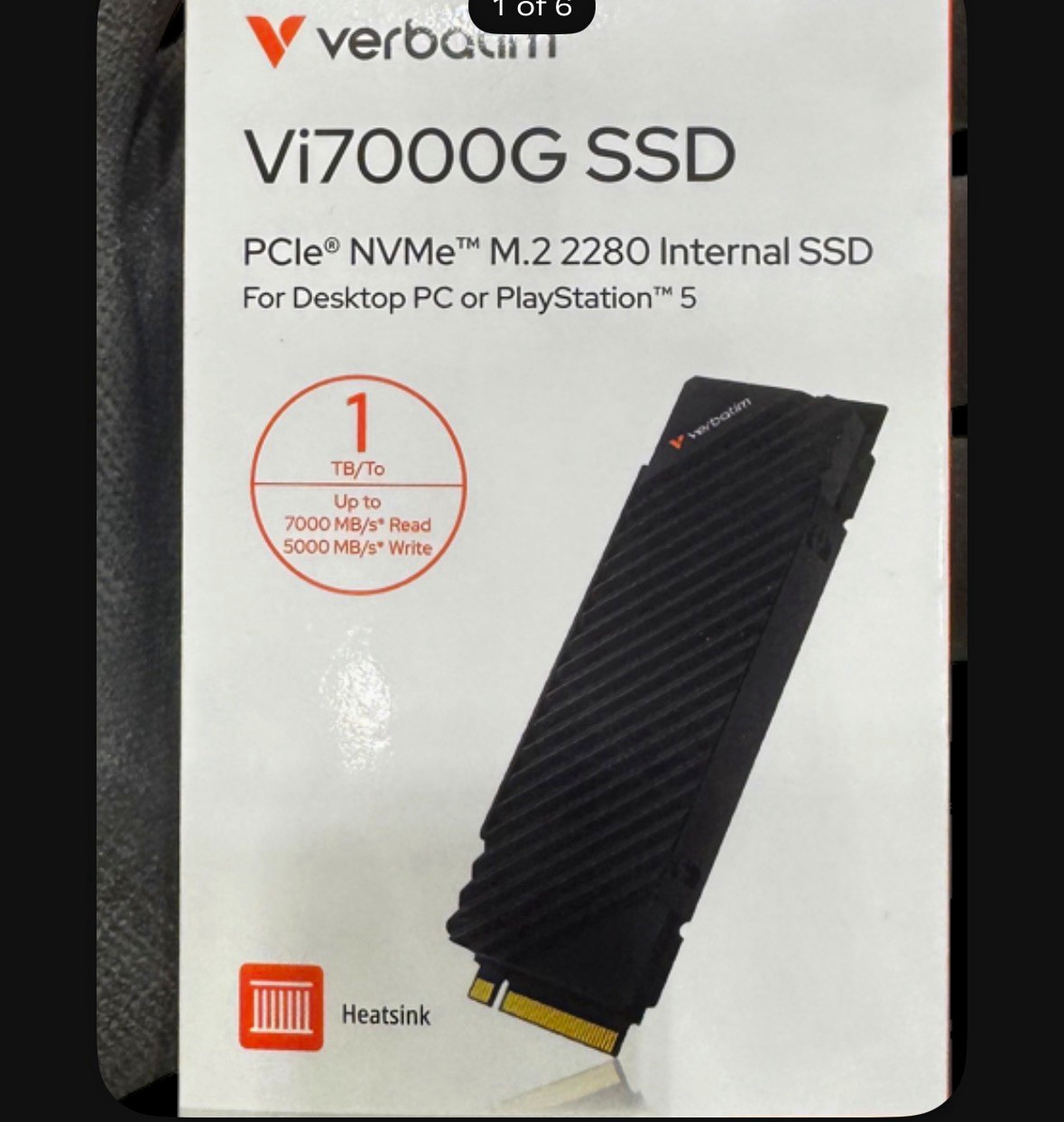 (BEST) Verbatim Vi7000G 1TB PCIe NVMe M.2 2280 Internal SSD Heatsink PS5/PC