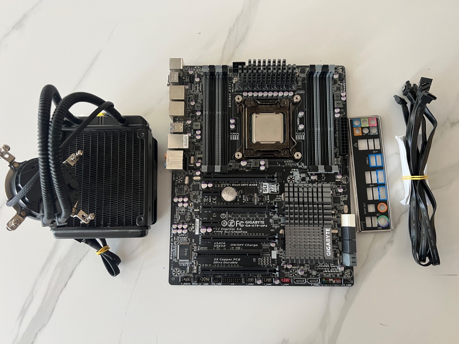 Gigabyte GA-X79-UP4 LGA 2011 Motherboard Intel i7-3820 CPU Liquid Cooling - Work