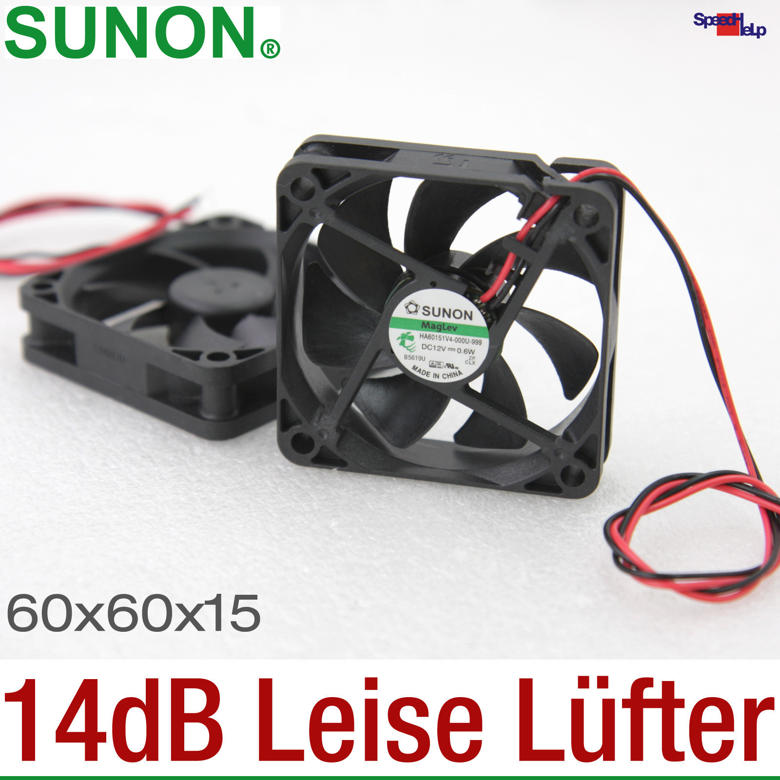 Very Quiet Fan Cooler Sunon 60x60x15 60mm HA60151V4 14dB 2500RPM Silent Quiet