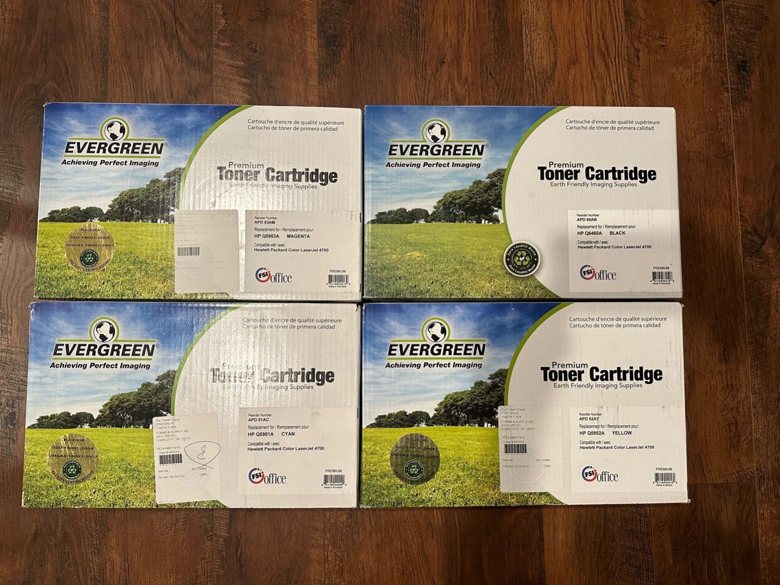 Full set of Evergreen ￼Premium Toner Cartridge for HP ColorLaserJet 4700