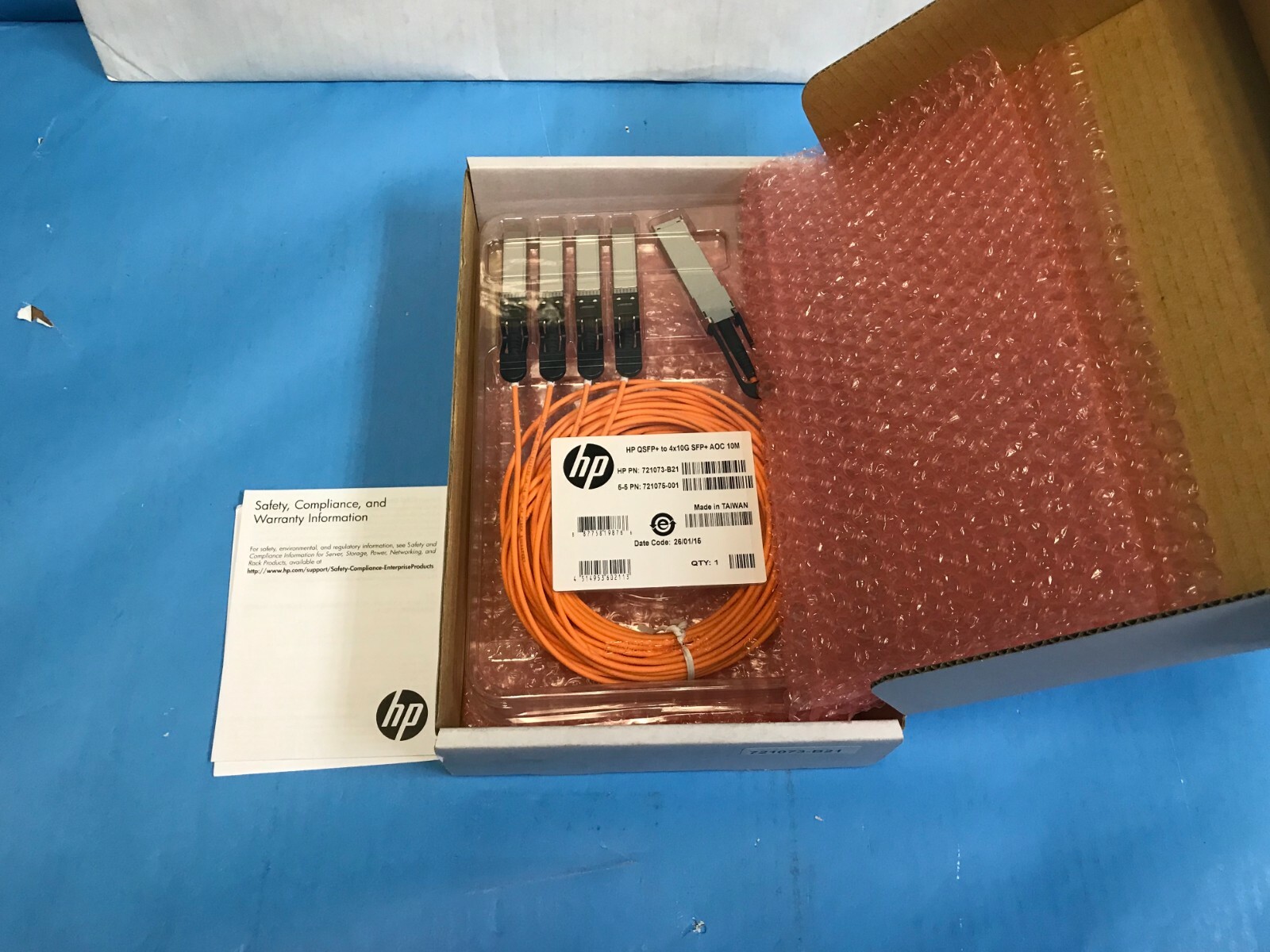 HPe 721073-B21 QSFP+ to 4x10G SFP+ 10M 721075-001 746973-001 NEW