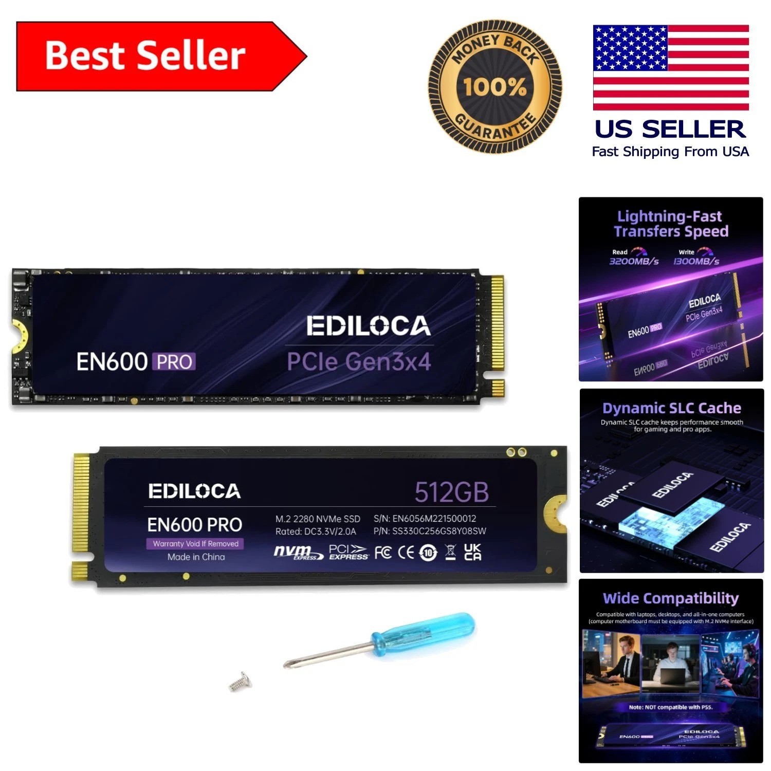 512GB PCIe 3.0 SSD with Graphene Cooling - Enhance Your PC Performance