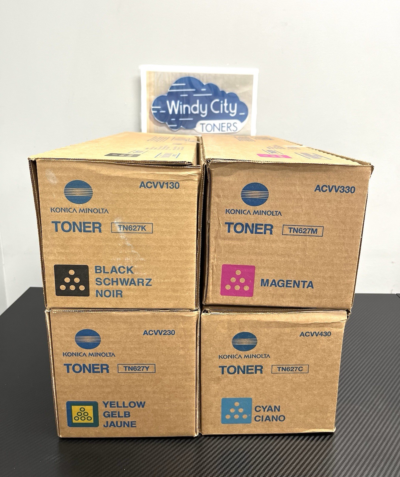 Konica TN627 Toner Set ACVV130 ACVV230 ACVV330 ACVV430 Minolta C12000 C14000 New