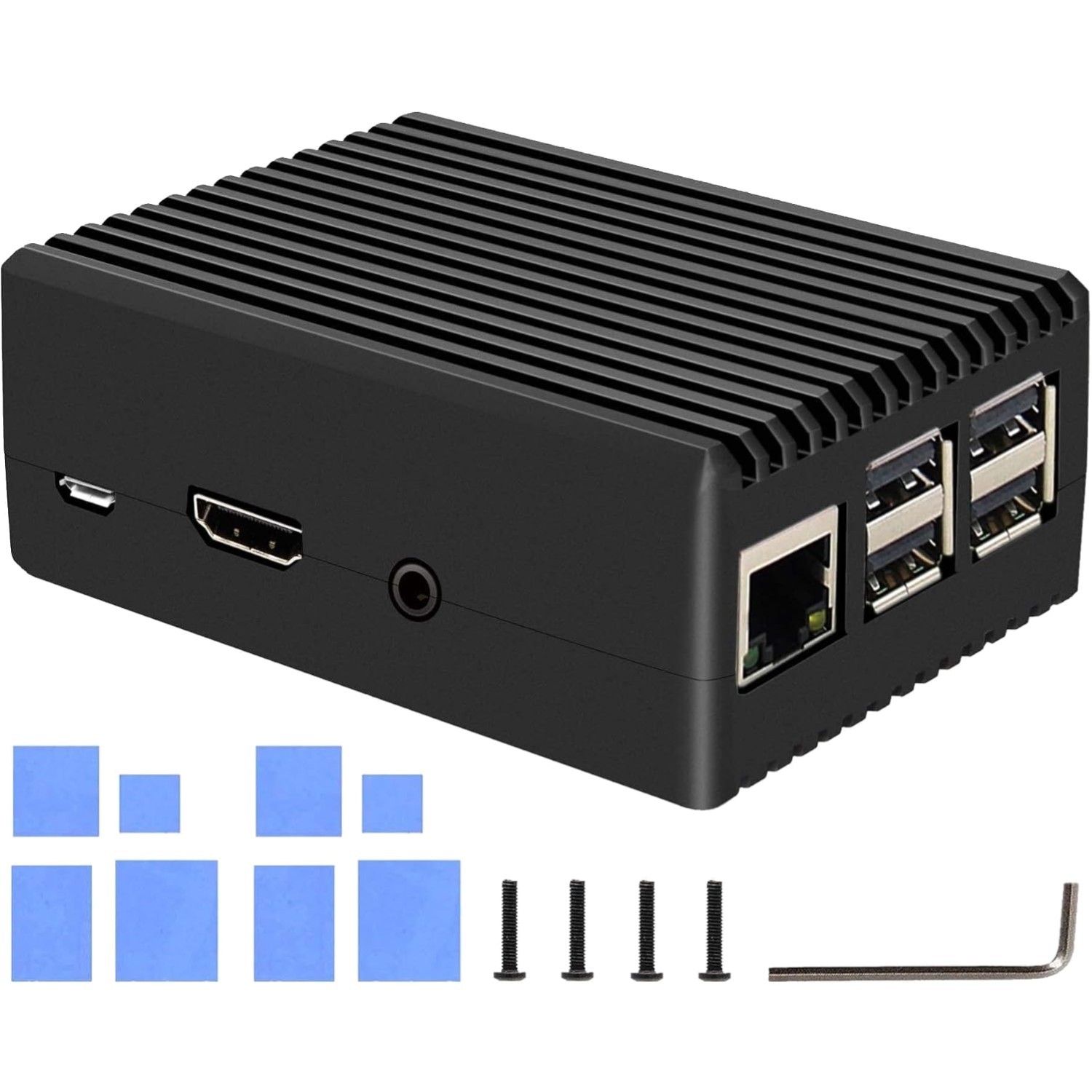 Heavy-Duty Aluminum P252 Case for Raspberry Pi 3B and 3B+ with Passive Cooling