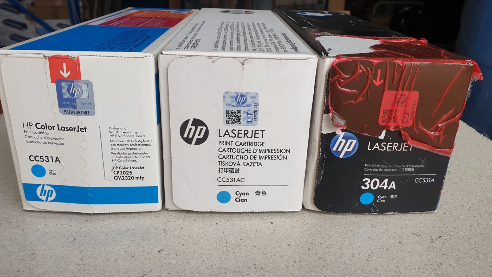 Genuine HP CC531A or CC531AC Cyan Toner for CP2025 CM2320mfp See Photos