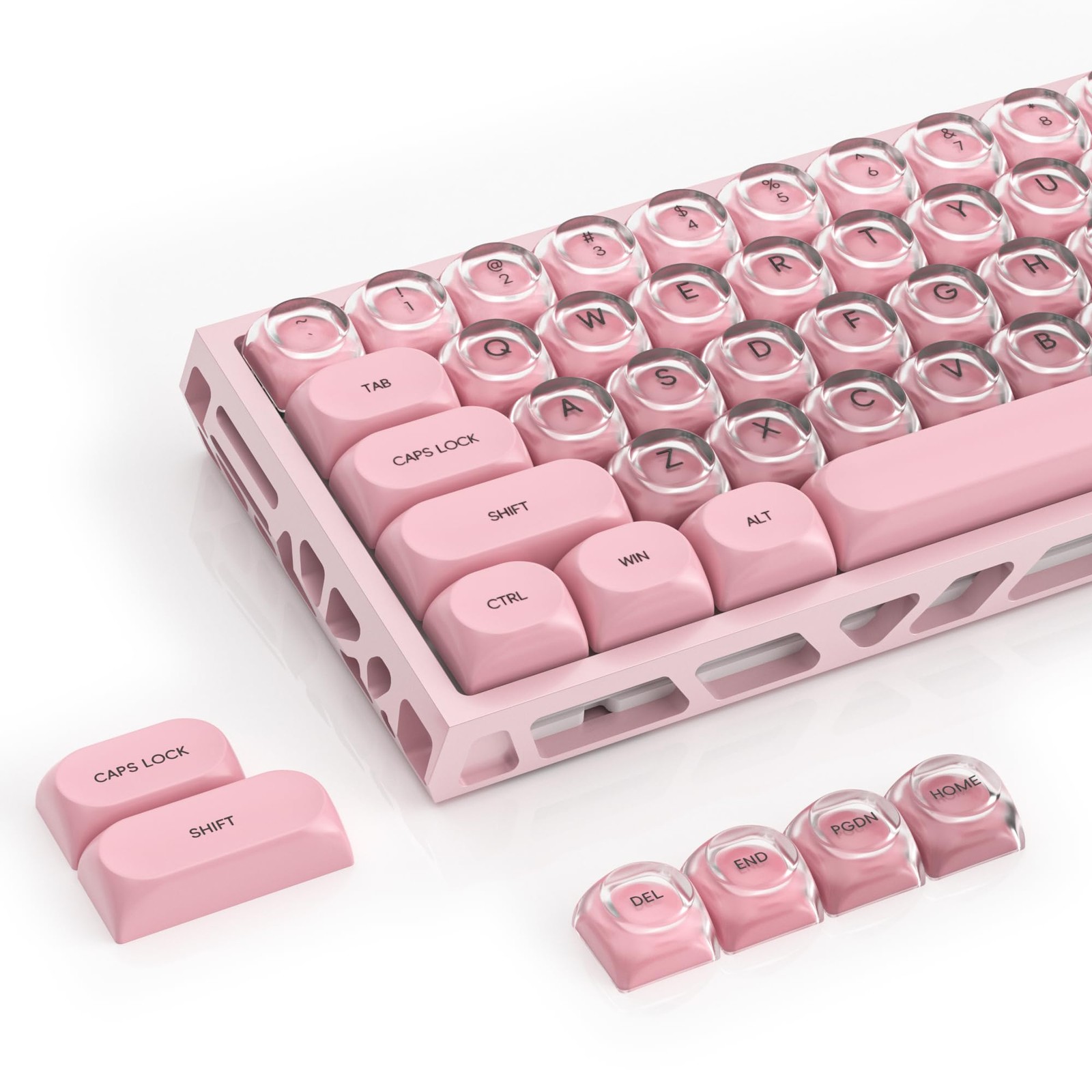 132Key Blush PinkPro Jelly HOA Profile PBT Keycaps Custom MX Switch Gaming