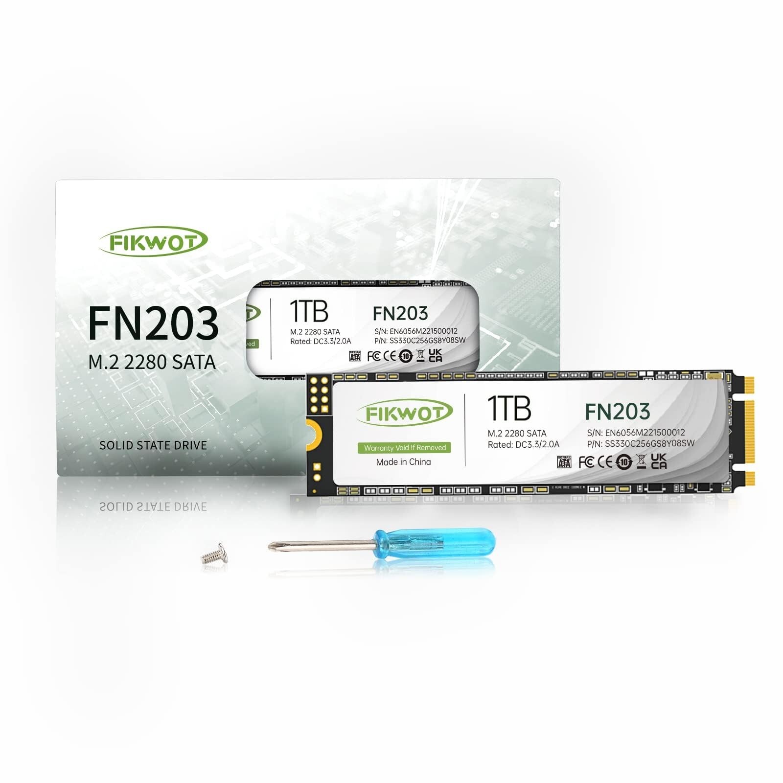 Fikwot M.2 SATA SSD 1TB B+M Key TLC Internal Solid State Drive NGFF 6Gbs 550MB/s