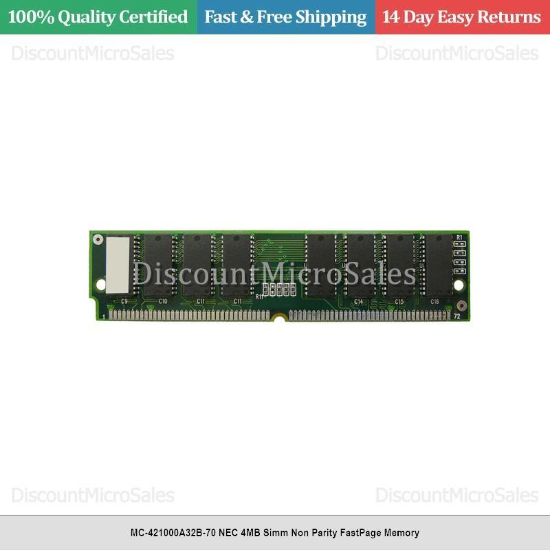 MC-421000A32B-70 NEC 4MB Simm Non Parity FastPage Memory