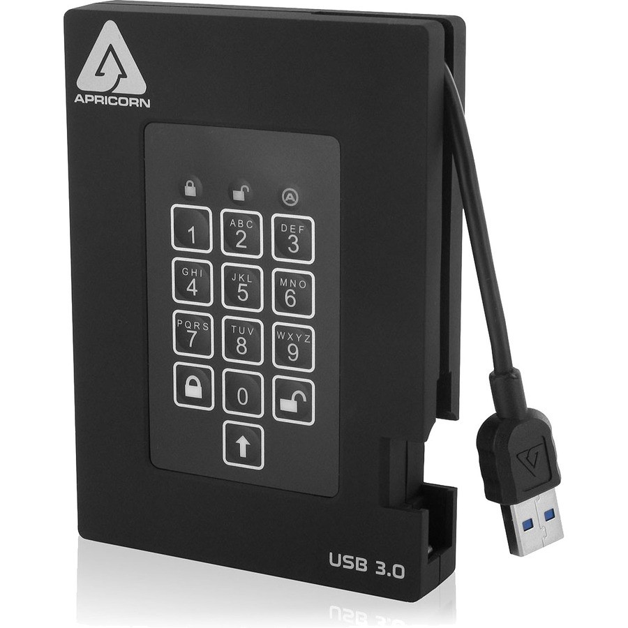 Apricorn Aegis Padlock Fortress 2TB Encrypted USB 3.0 Hard Drive with PIN Access